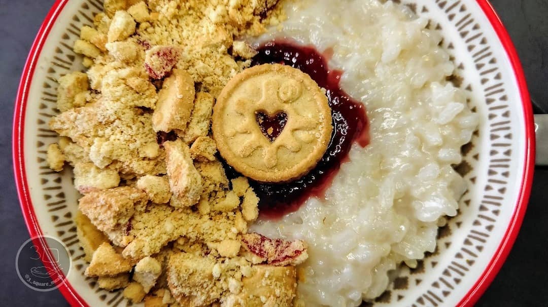 Jammy Dodger Rice Pudding