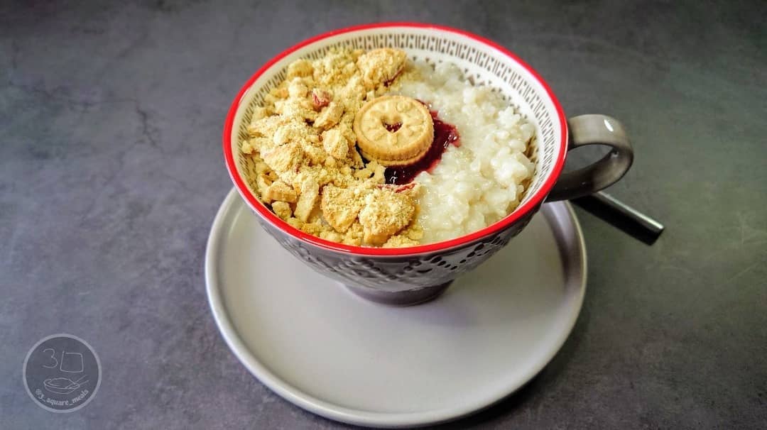 Jammy Dodger Rice Pudding