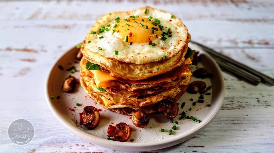 Vegetarian Omelette Stacker Breakfast