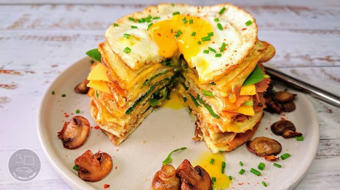 Vegetarian Omelette Stacker Breakfast