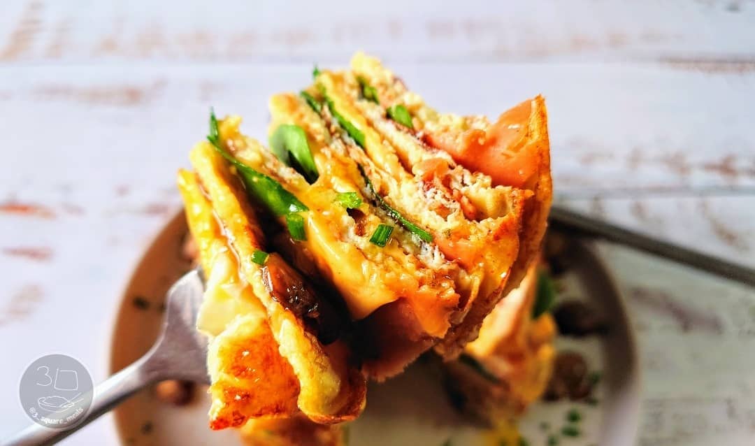 Vegetarian Omelette Stacker Breakfast