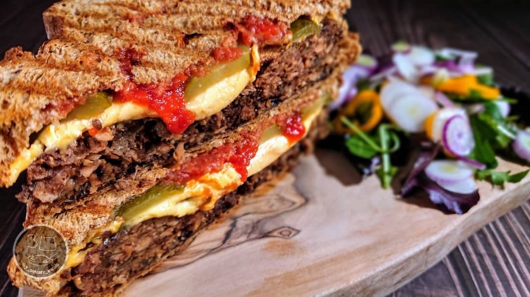 Vegetarian Cheeseburger Toastie