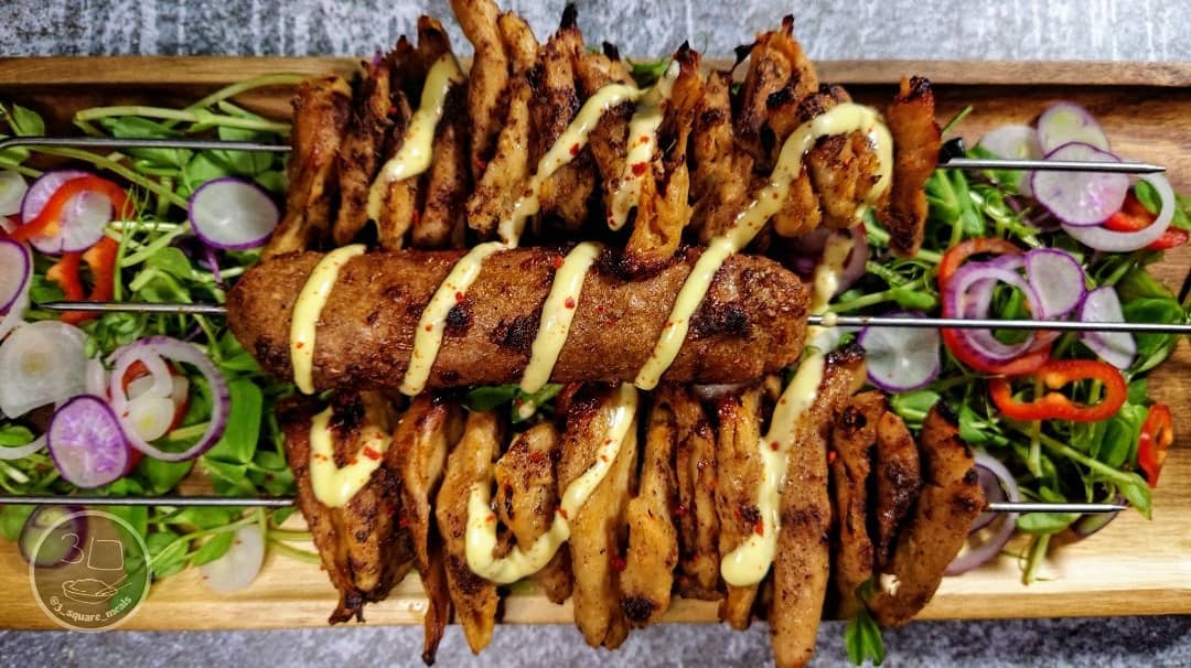 Shawarma Spiced Vegetarian Skewers