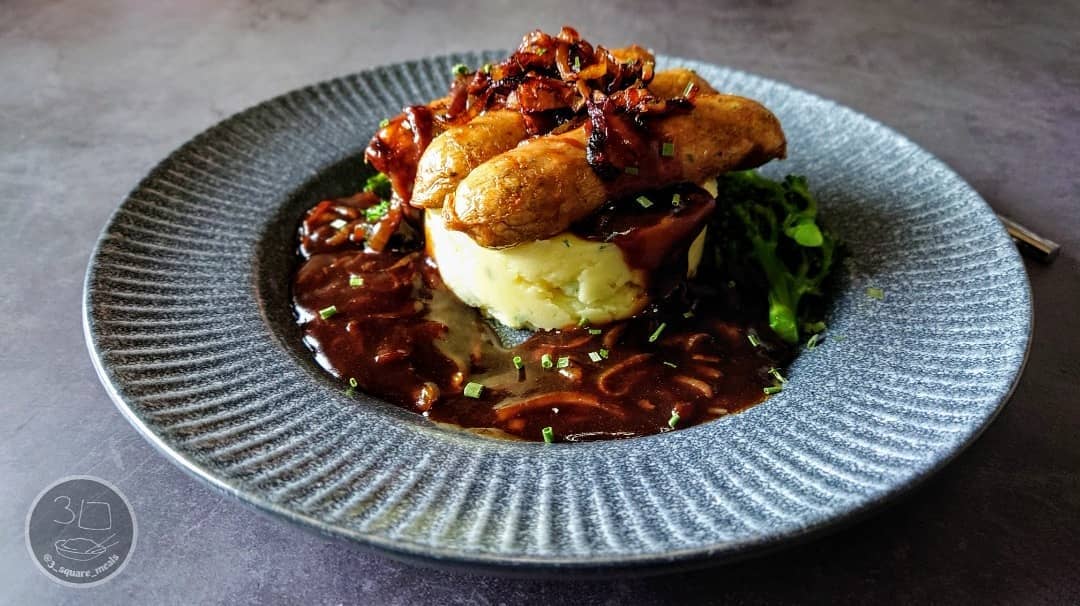 Sausage with Mash and Caramelised Onion Gravy