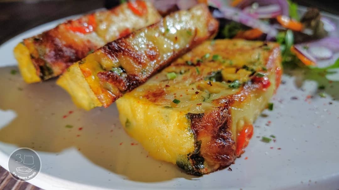 Pasta Frittata with Cheese and Spinach