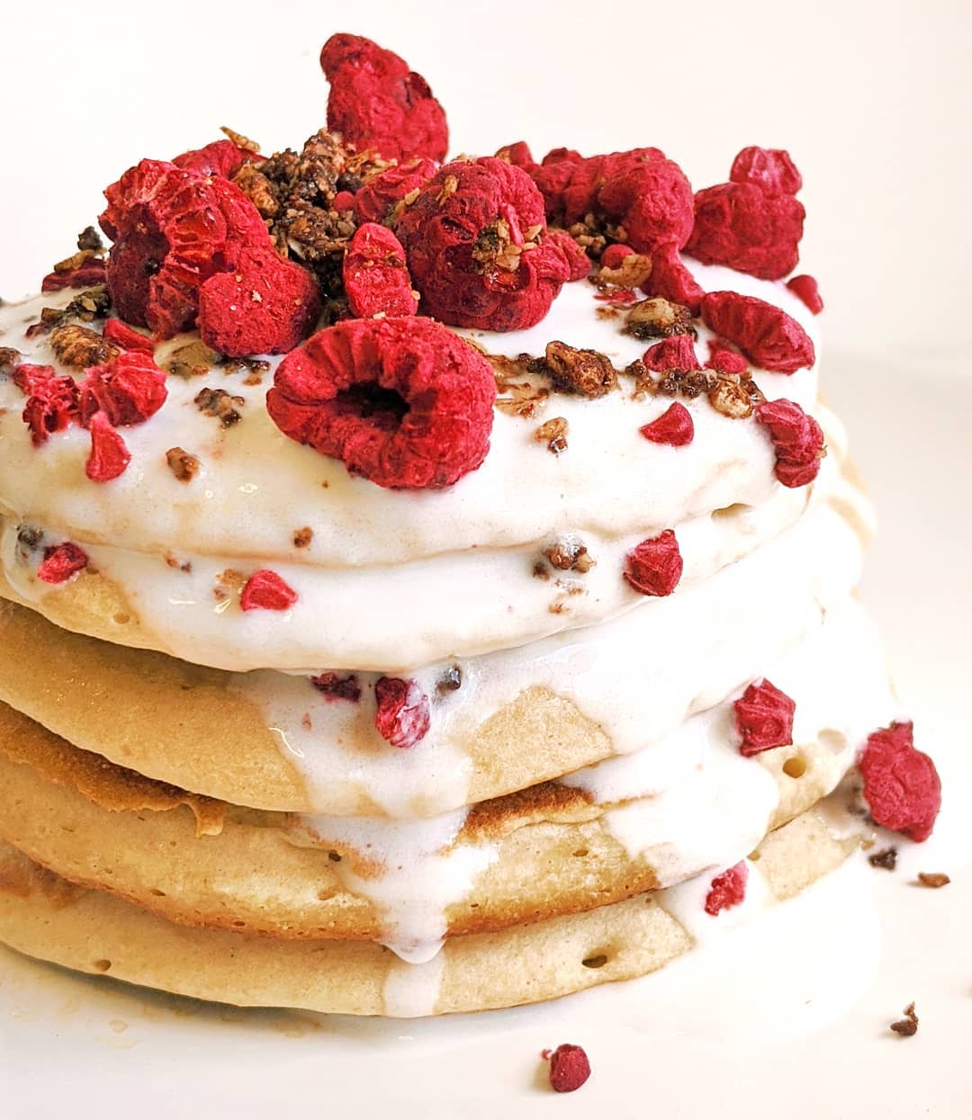 Fluffy Chocolate Raspberry Pancakes