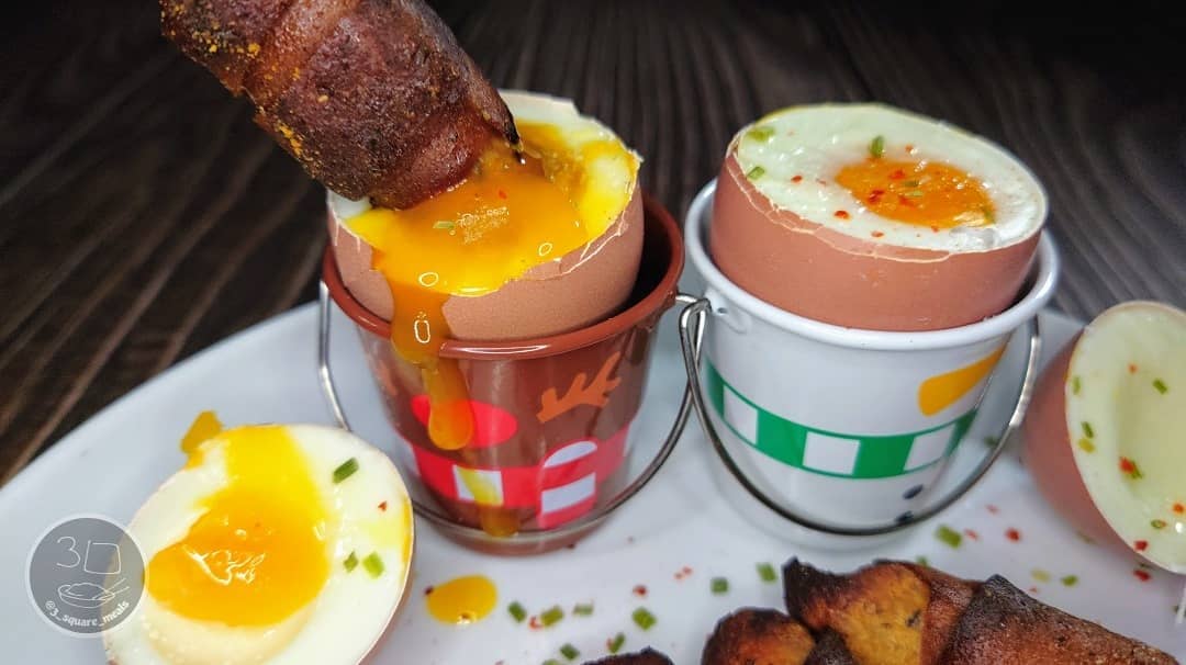 Festive Dippy Eggs with Sausages