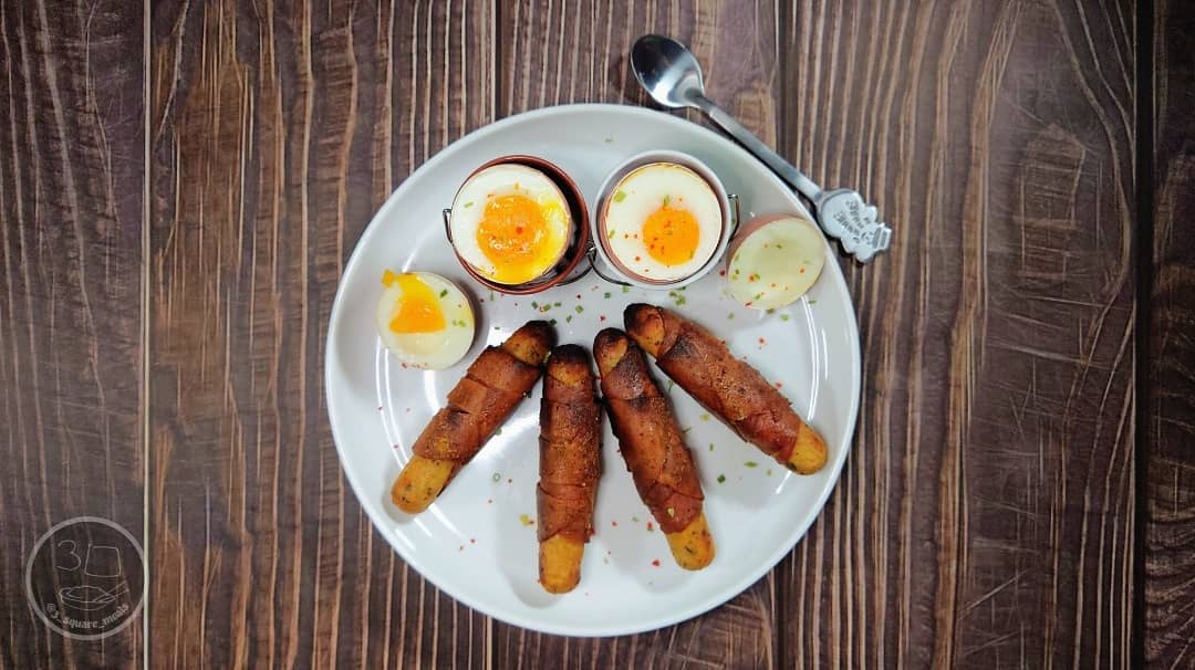 Festive Dippy Eggs with Sausages