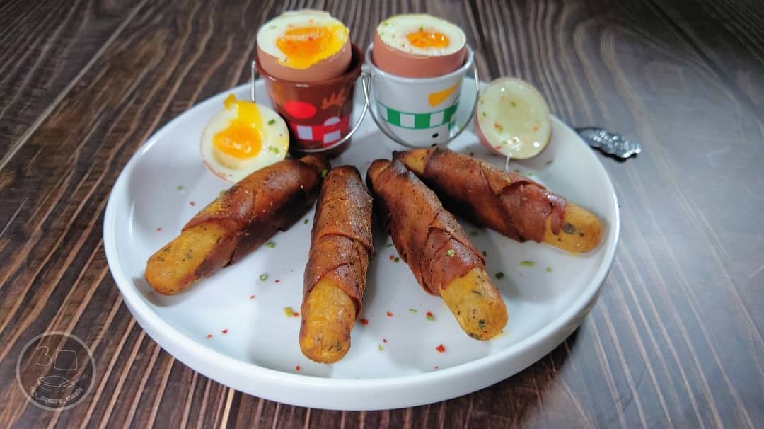 Festive Dippy Eggs with Sausages