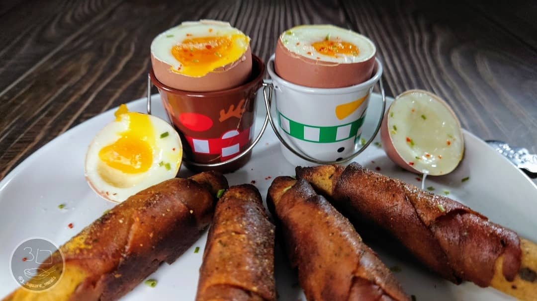 Festive Dippy Eggs with Sausages