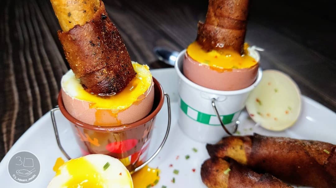 Festive Dippy Eggs with Sausages