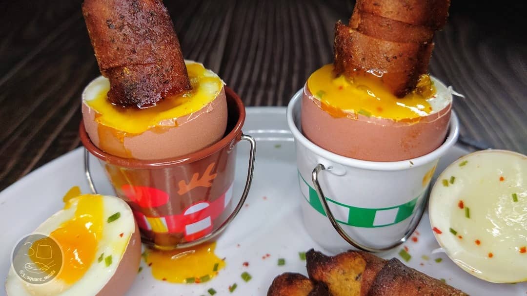 Festive Dippy Eggs with Sausages