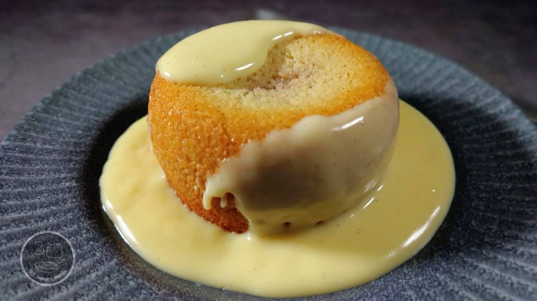Raspberry Jam Sponge Cake with Homemade Custard
