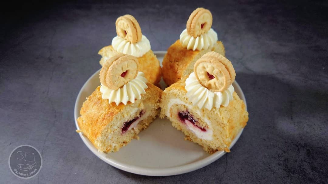 Delicious Jammy Dodger Swiss Roll