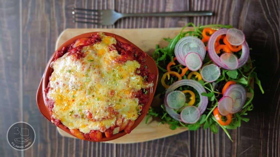 Vegetarian Smoky Bolognese Pasta Bake
