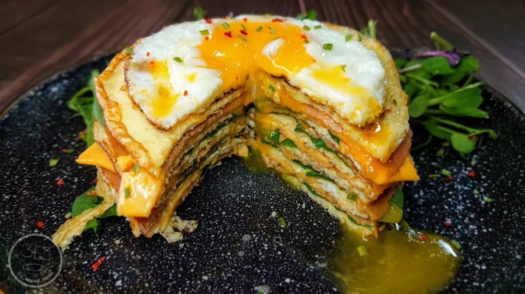 Vegetarian Omelette Stacker Breakfast