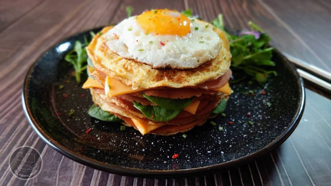 Vegetarian Omelette Stacker Breakfast