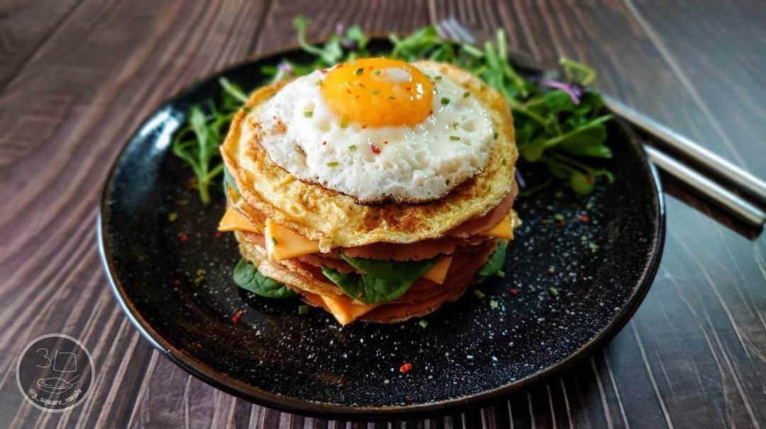 Vegetarian Omelette Stacker Breakfast
