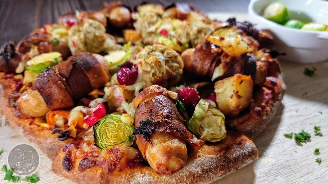 Vegetarian Festive Christmas Pizza