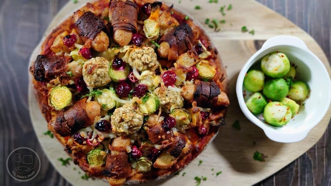 Vegetarian Festive Christmas Pizza