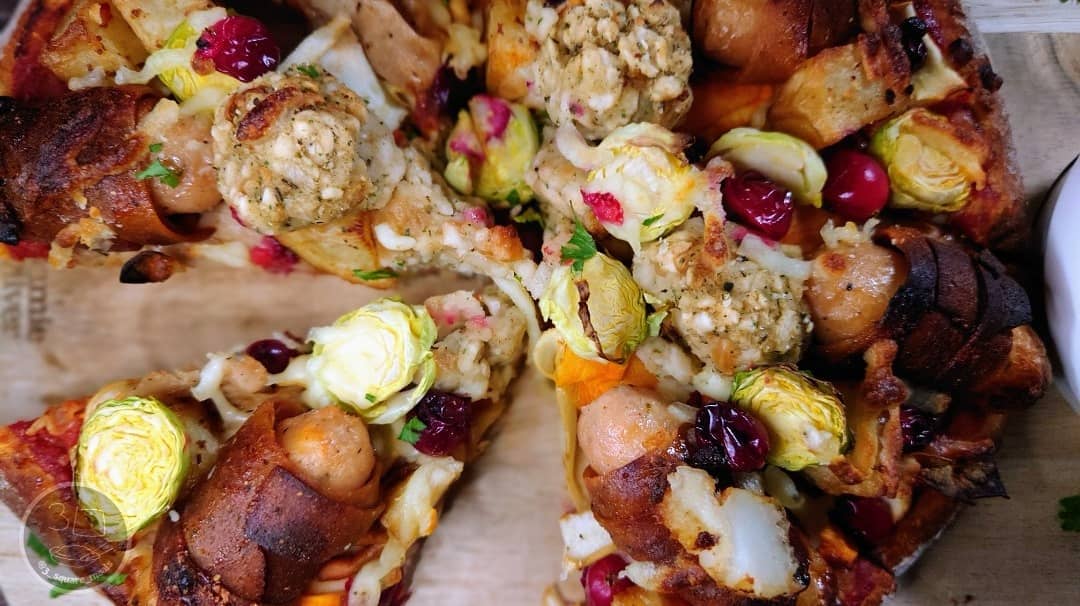Vegetarian Festive Christmas Pizza