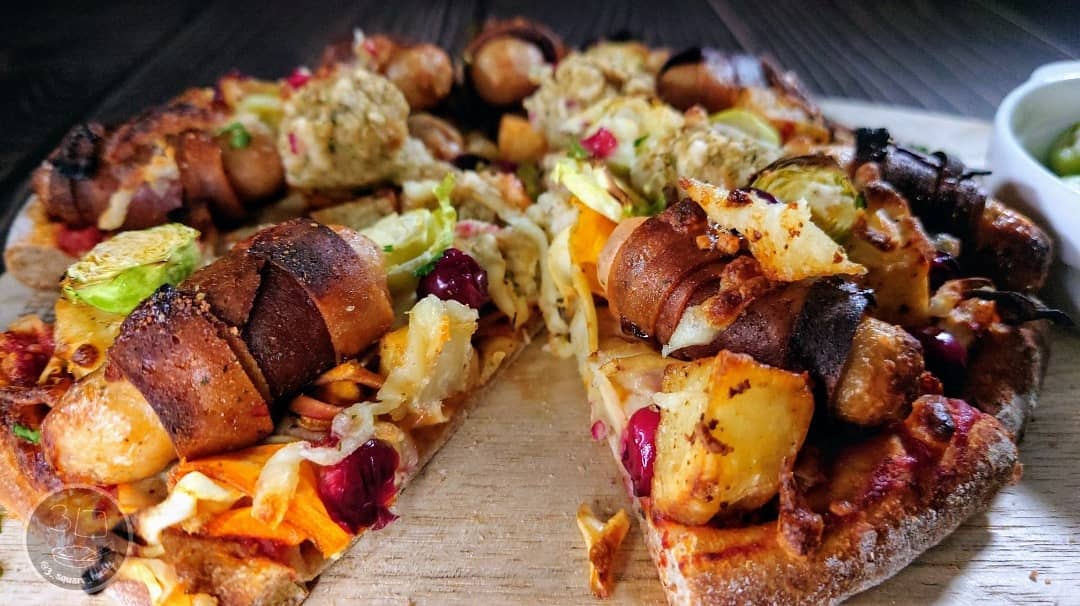 Vegetarian Festive Christmas Pizza