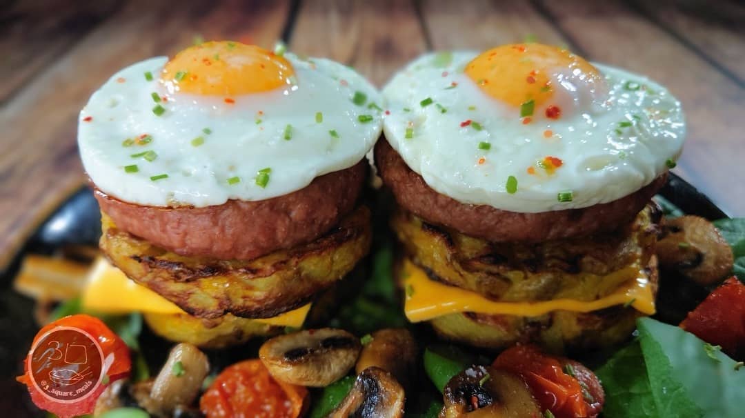 Vegetarian Maccy Style Breakfast Stack