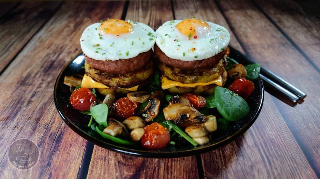 Vegetarian Maccy Style Breakfast Stack