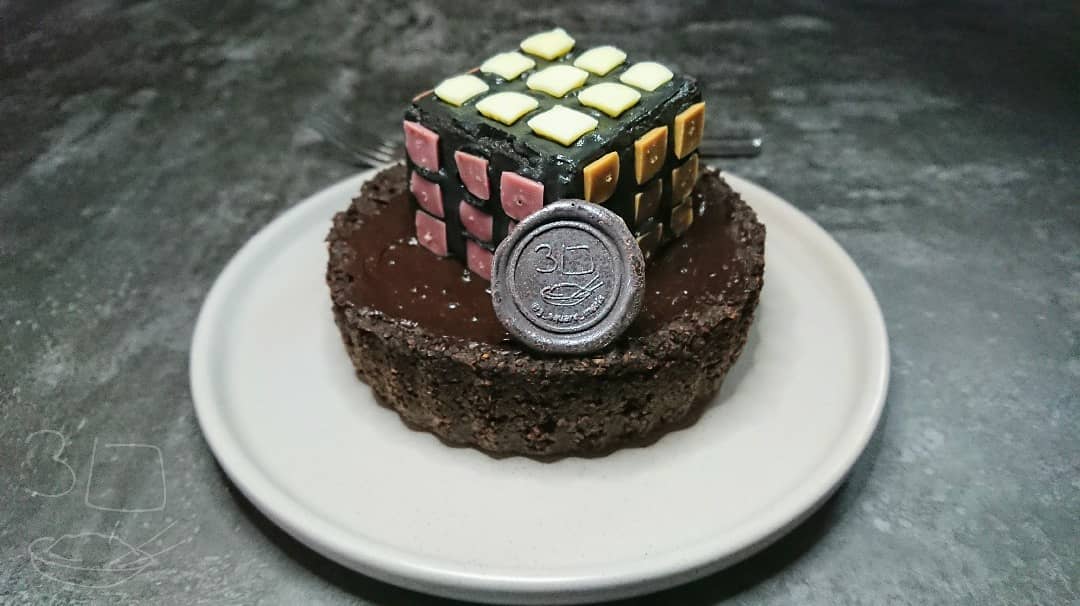 Chocolate Rubik's Cube Tart Creation