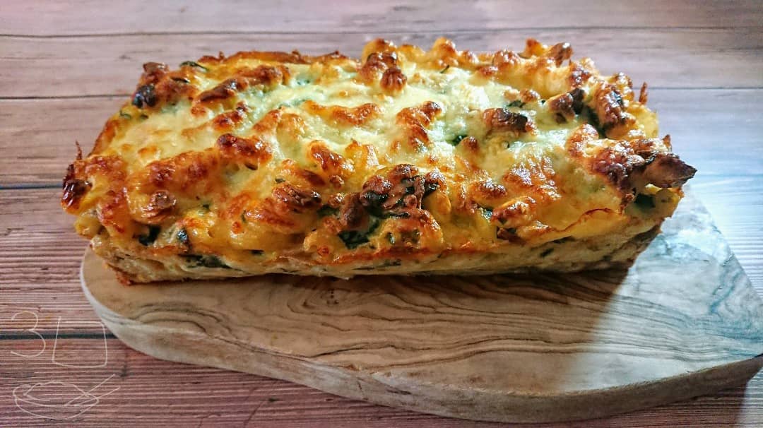 Pasta Frittata with Spinach and Peppers
