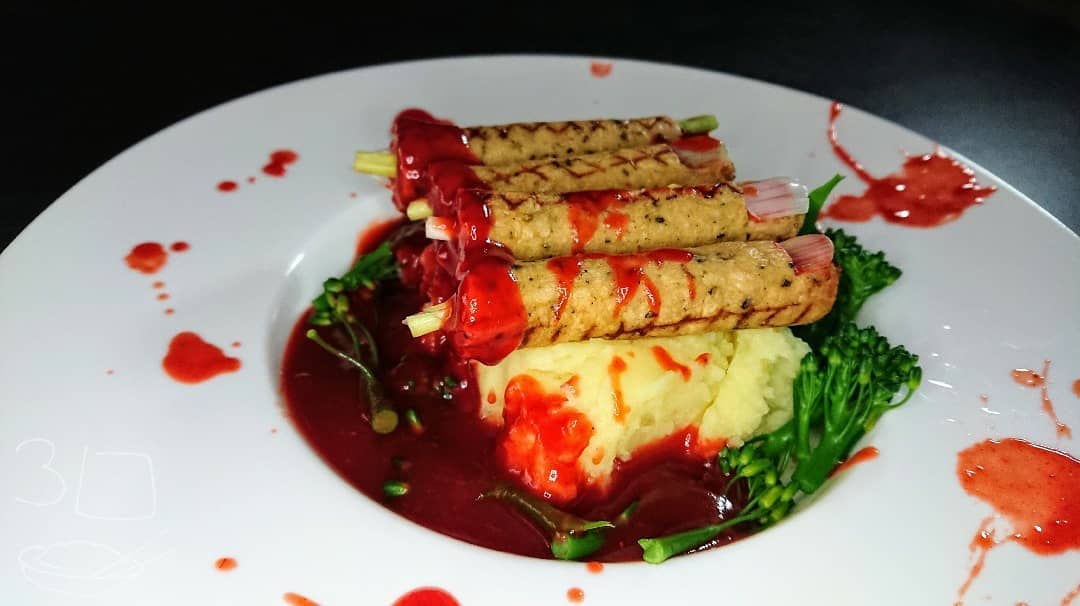 Zombie Fingers Mash with Blood Gravy