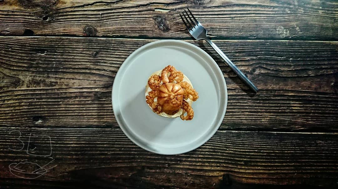 Coffee Almond Cheesecake with Marzipan Topper