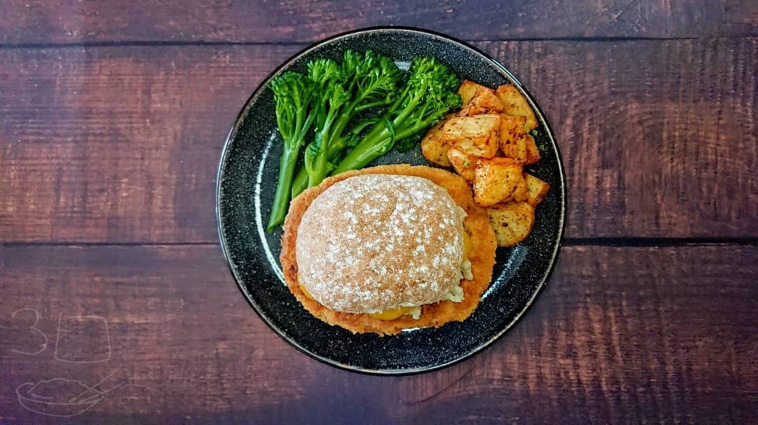 Crispy Breaded Sausage Schnitzel Sandwich