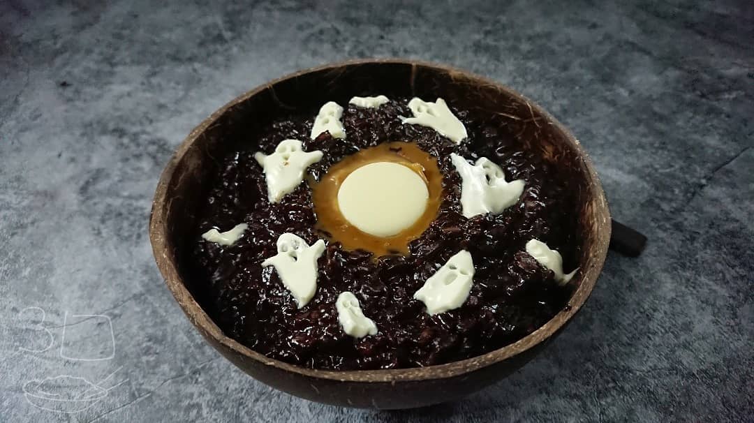 Haunted Chocolate Caramel Rice Pudding