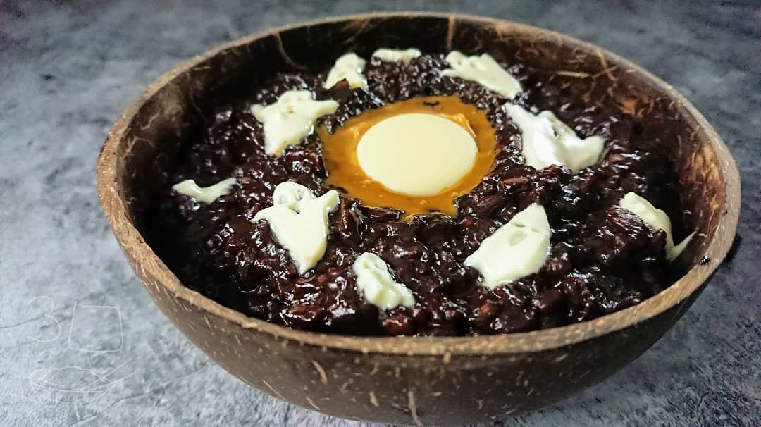 Haunted Chocolate Caramel Rice Pudding