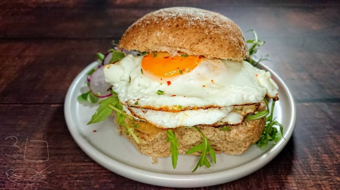 Triple Fried Egg Butty Sandwich