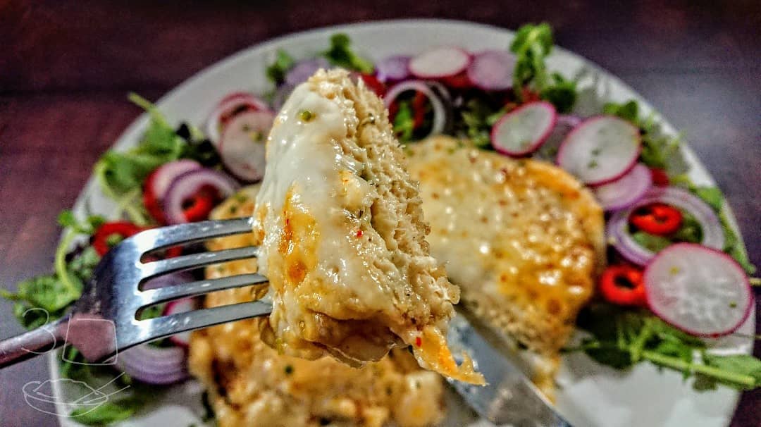 Parmo Kievs with Cheese Sauce