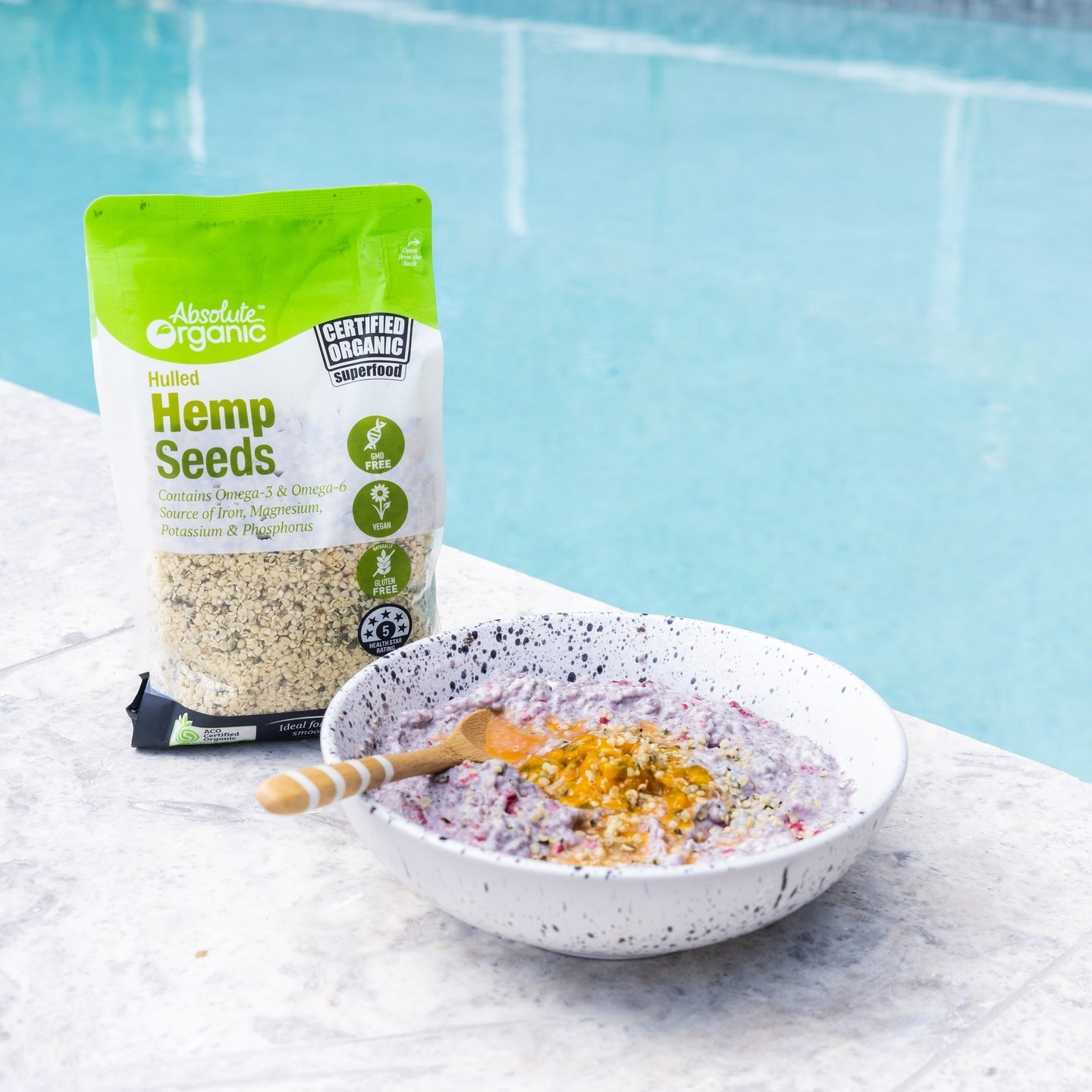 Chilled Chia and Hemp Seed Breakfast Bowl