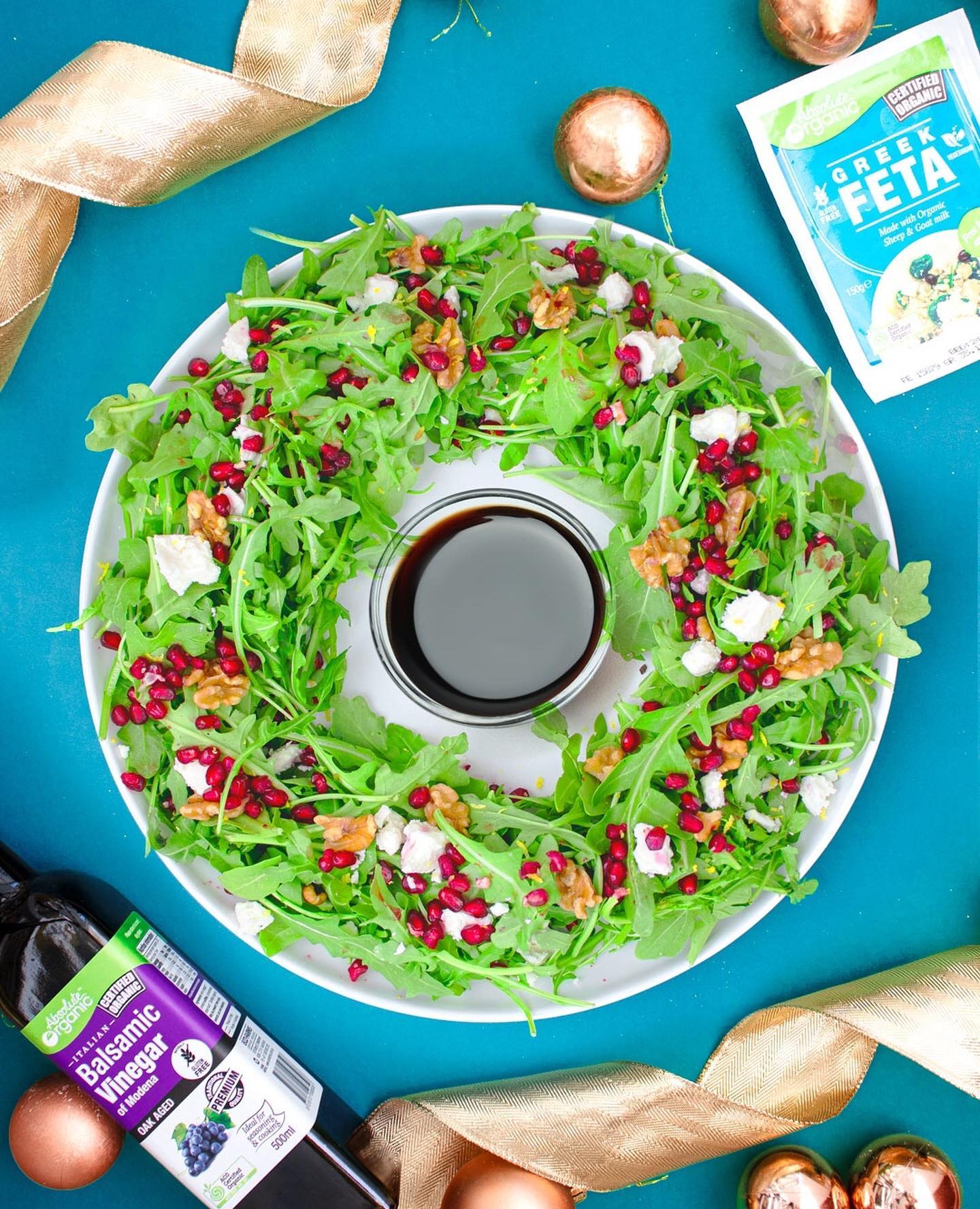 Festive Christmas Salad Wreath Creation