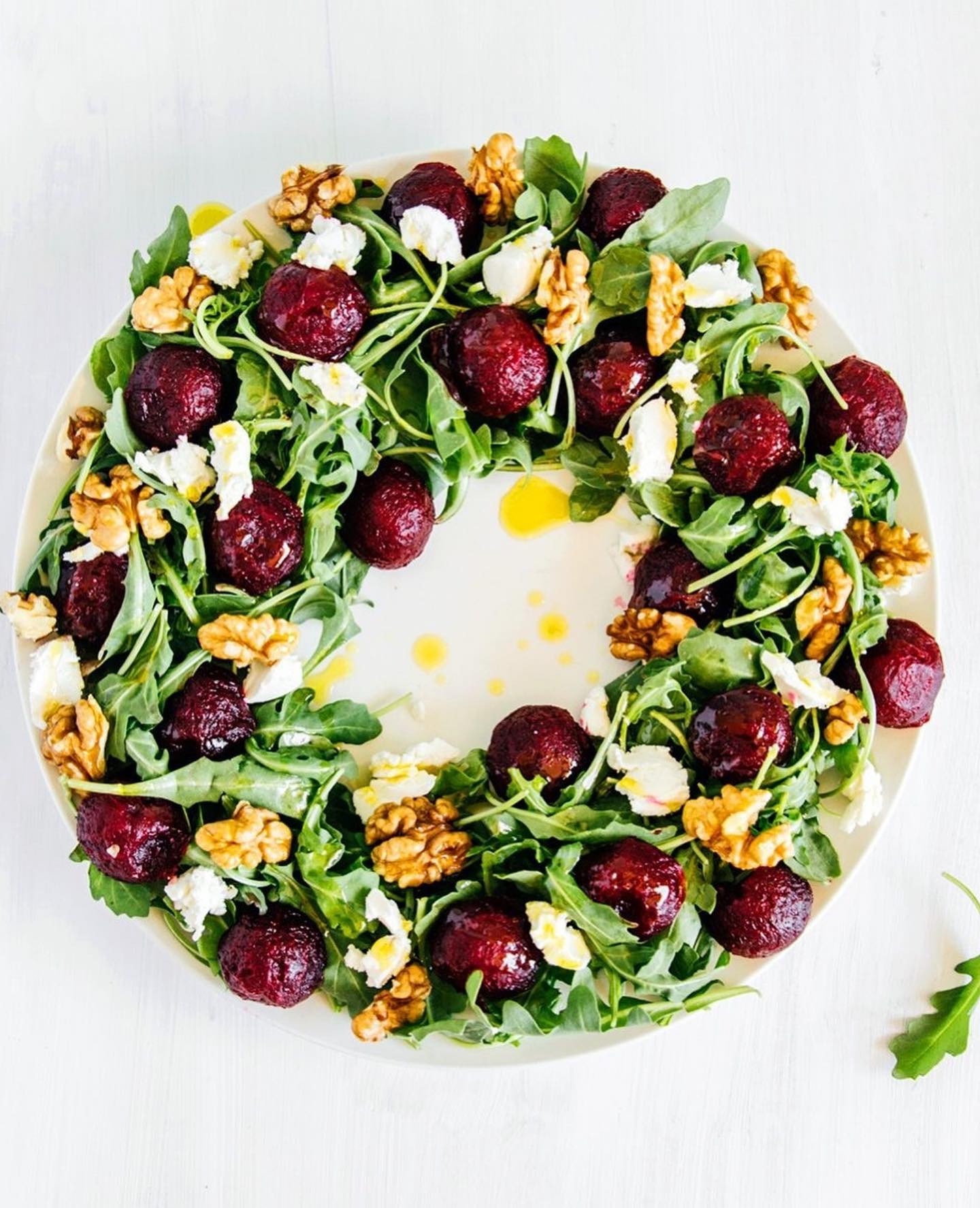 Festive Christmas Salad Wreath Creation