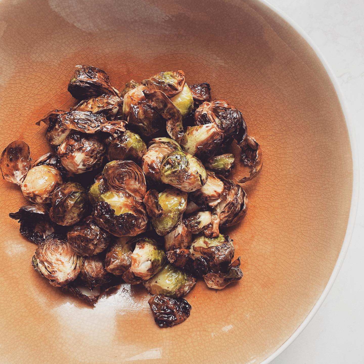 Crispy Air Fryer Brussels Sprouts with Sticky Balsamic Glaze