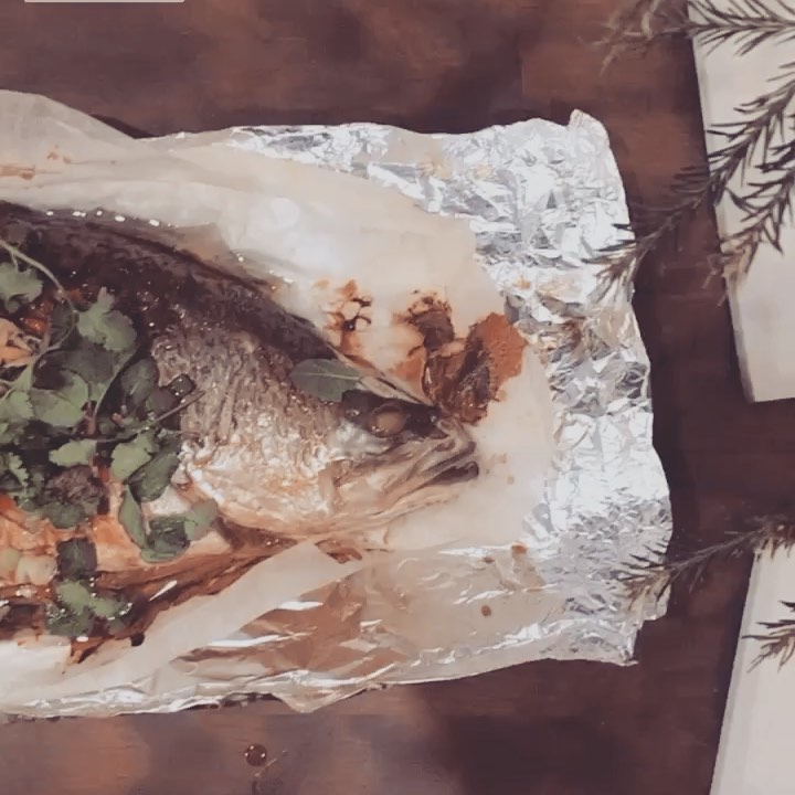 Baked Barramundi with Asian Aromatics and Herbs