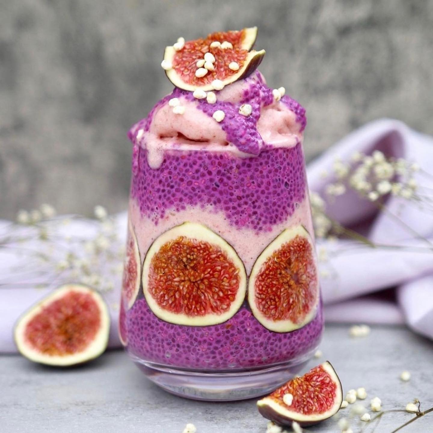 Chia Seed Pudding and Nicecream Breakfast Parfait