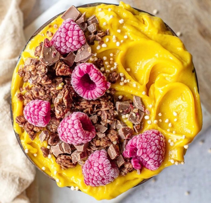 Frozen Peach Nicecream with Banana and Mango