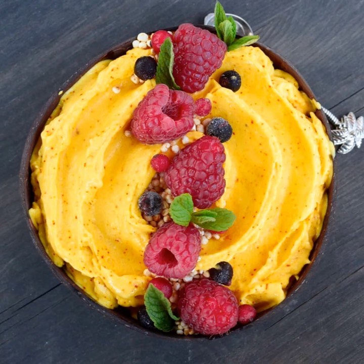 Saffron Infused Frozen Fruit Bowl