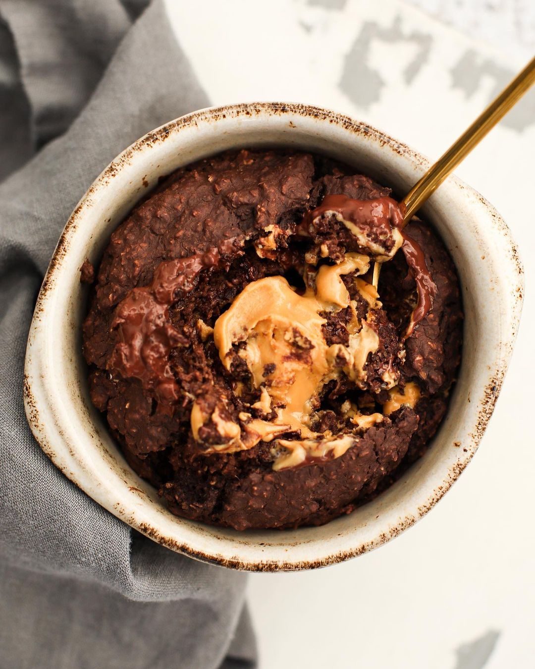 Peanut Butter and Chocolate Baked Oats