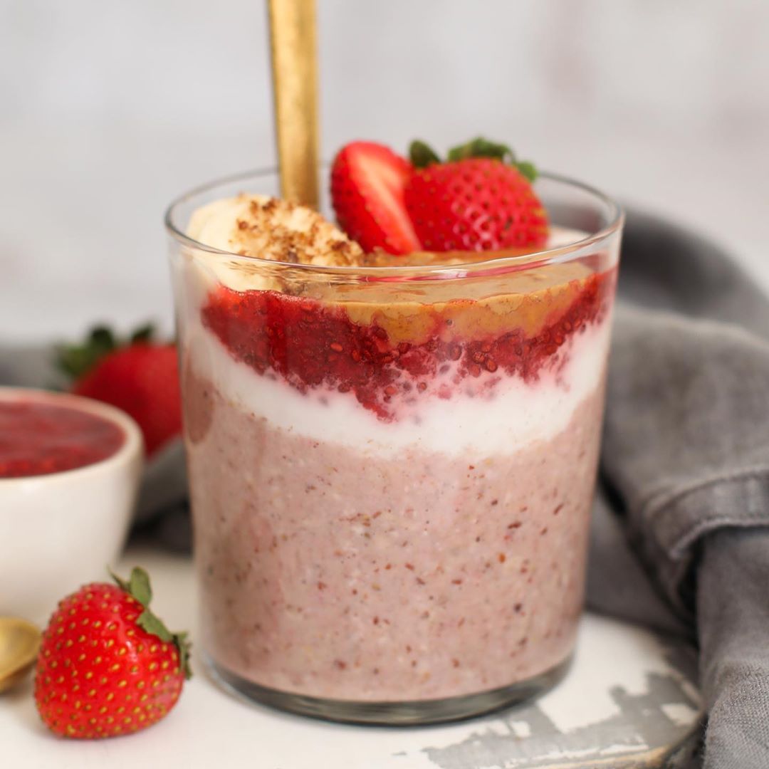Peanut Butter and Jam Overnight Oats