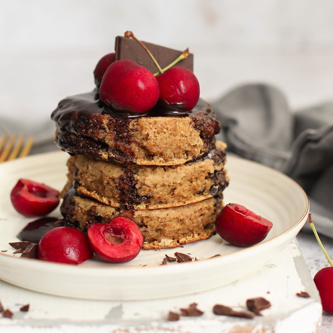 Extra Fluffy Cherry and Chocolate Pancakes
