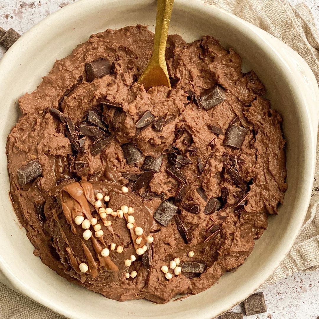 Healthy Double Chocolate Chip Cookie Dough with Nicecream