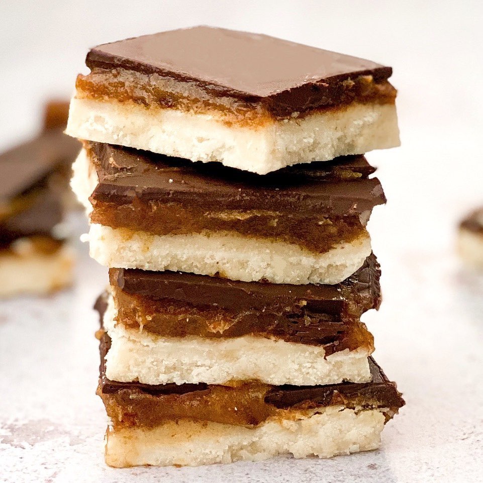 Healthy Tahini Millionaire Shortbread